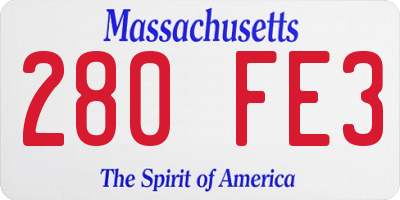 MA license plate 280FE3