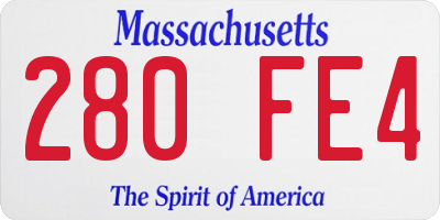 MA license plate 280FE4