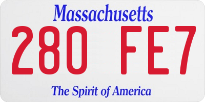 MA license plate 280FE7