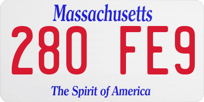 MA license plate 280FE9