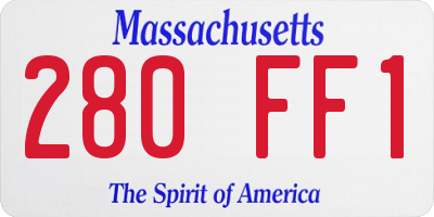 MA license plate 280FF1