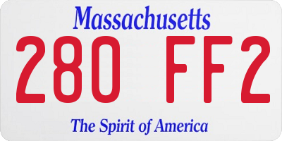 MA license plate 280FF2