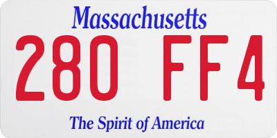 MA license plate 280FF4