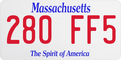 MA license plate 280FF5
