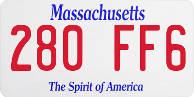 MA license plate 280FF6