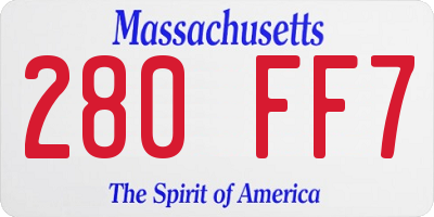 MA license plate 280FF7