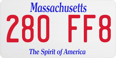 MA license plate 280FF8