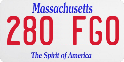 MA license plate 280FG0