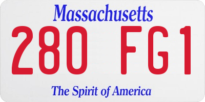 MA license plate 280FG1