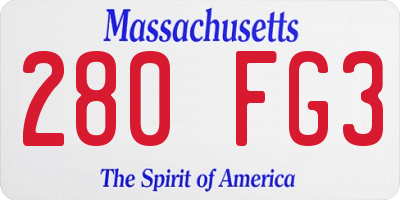 MA license plate 280FG3
