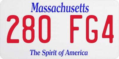 MA license plate 280FG4