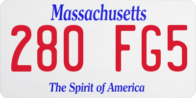 MA license plate 280FG5