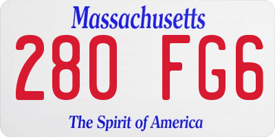 MA license plate 280FG6