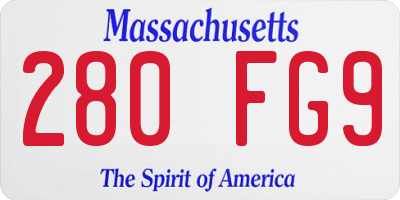 MA license plate 280FG9