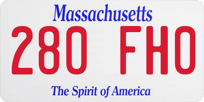 MA license plate 280FH0