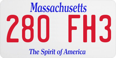 MA license plate 280FH3