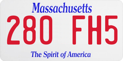 MA license plate 280FH5