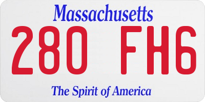 MA license plate 280FH6