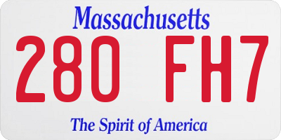 MA license plate 280FH7