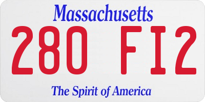 MA license plate 280FI2
