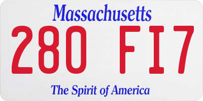 MA license plate 280FI7