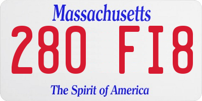 MA license plate 280FI8