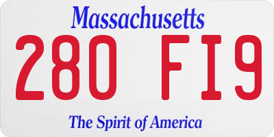 MA license plate 280FI9