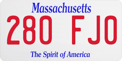 MA license plate 280FJ0