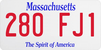 MA license plate 280FJ1
