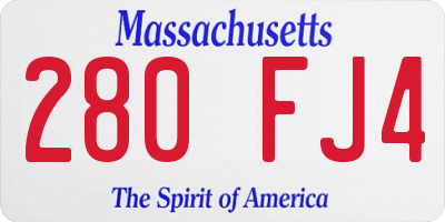 MA license plate 280FJ4