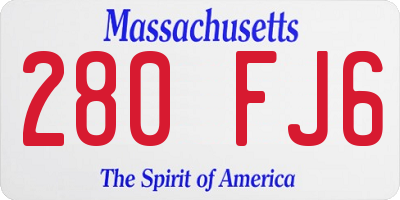 MA license plate 280FJ6