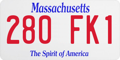 MA license plate 280FK1