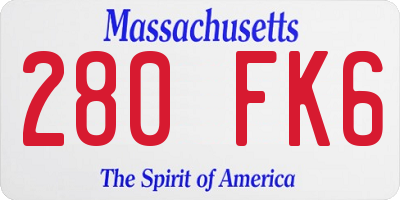 MA license plate 280FK6