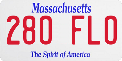 MA license plate 280FL0