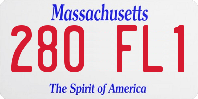 MA license plate 280FL1