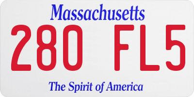 MA license plate 280FL5