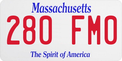 MA license plate 280FM0