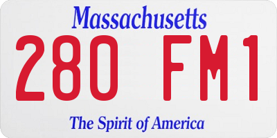 MA license plate 280FM1