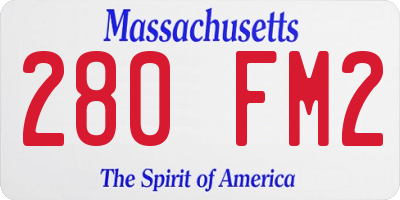 MA license plate 280FM2