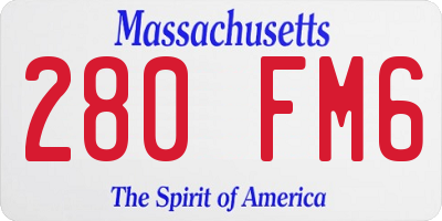 MA license plate 280FM6