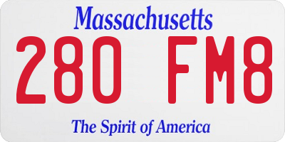 MA license plate 280FM8