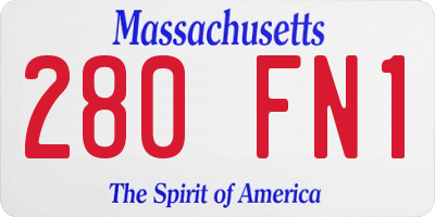 MA license plate 280FN1
