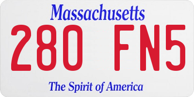 MA license plate 280FN5