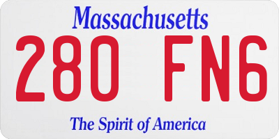 MA license plate 280FN6