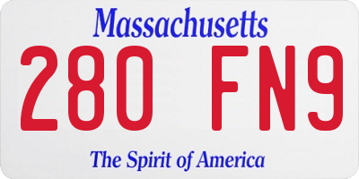 MA license plate 280FN9