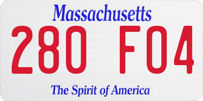 MA license plate 280FO4