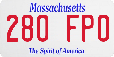 MA license plate 280FP0