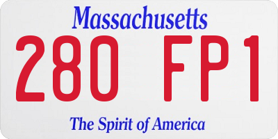 MA license plate 280FP1