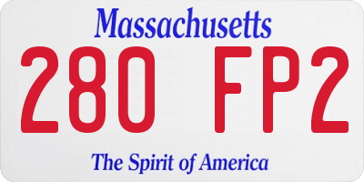 MA license plate 280FP2