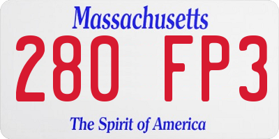 MA license plate 280FP3